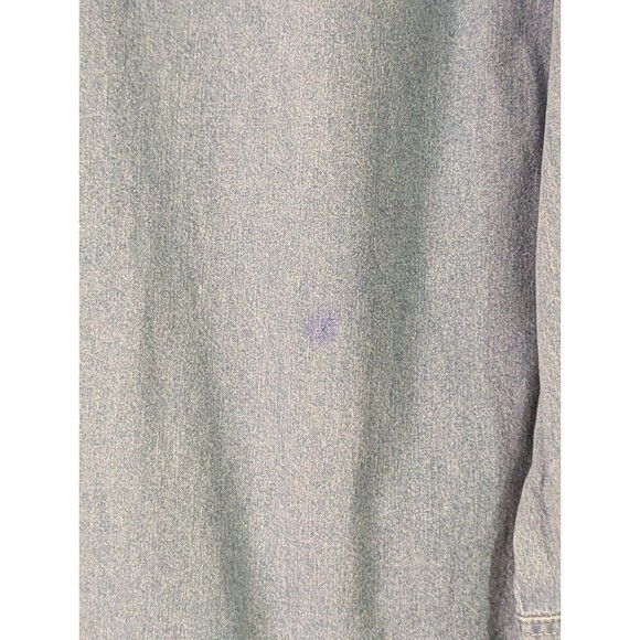 VTG Hard Rock Cafe KOWLOON Denim Button Shirt L/S XL 100% Cotton Blue Light Wash - Picture 6 of 7
